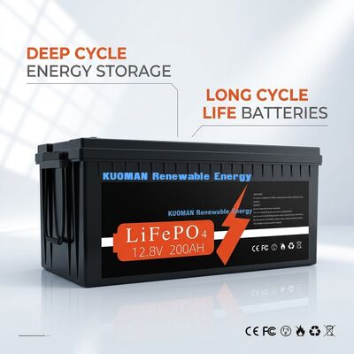 12V 200Ah LiFePO4 গভীর চক্র ব্যাটারি 8000 চক্র এবং শক্তি সঞ্চয় করার জন্য 10 বছরের ওয়ারেন্টি