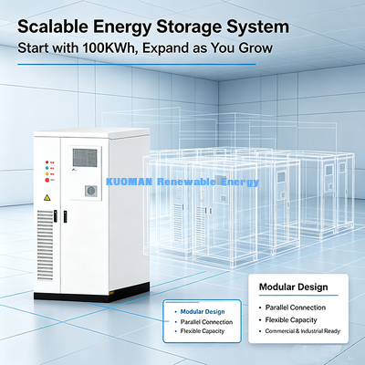 100KWh বাণিজ্যিক ESS ব্যাটারি 50kW LiFePO4 শক্তি সঞ্চয় ক্যাবিনেট কারখানার জন্য সৌর পিক শেভিং & ব্যাকআপ শক্তি