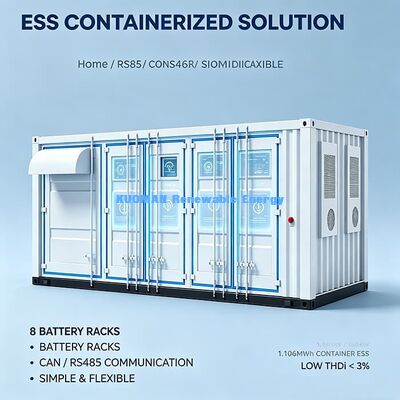 ESSC0500A-1106 কনটেইনার এনার্জি স্টোরেজ 500kW কম THDi গ্রিড বন্ধুত্বপূর্ণ বাণিজ্যিক শক্তি সঞ্চয়