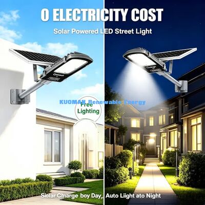 দীর্ঘস্থায়ী সোলার স্ট্রিট লাইট 26000mAh বড় ব্যাটারি মেঘলা দিন কাজের ল্যাম্প