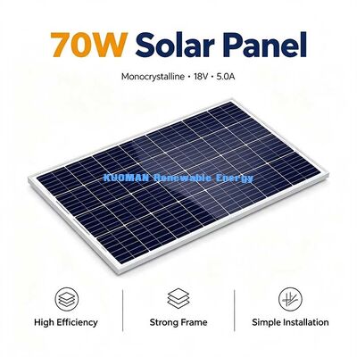 70W একক স্ফটিক সৌর প্যানেল জেএসটি-ইএসএমএইচ- 70W 12V অফ-গ্রিড পিভি মডিউল আরভি ক্যাম্পিং হোম ব্যাকআপ পাওয়ারের জন্য