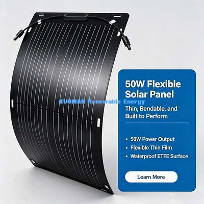 50W 360-ডিগ্রি বন্ডেবল সোলার প্যানেল, আরভি, ইয়ট, ব্যালকনি এবং ক্যাম্পিংয়ের জন্য ভাঁজযোগ্য কার্বন ফাইবার সোলার পাওয়ার কিট
