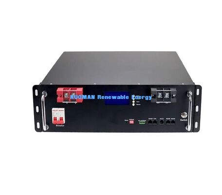 KM 48V 100Ah LiFePO4 ব্যাটারি র‍্যাক মডিউল 8000 ডিপ সাইকেল, 51.2V নমিনাল ভোল্টেজ এবং 100Ah ক্ষমতা সহ