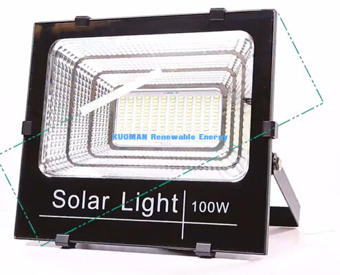 120Lm/W উচ্চ লুমেন সোলার ফ্লাড লাইট IP65 ওয়াটারপ্রুফ এবং আউটডোর পার্কিংয়ের জন্য 50W-300W আউটপুট সহ