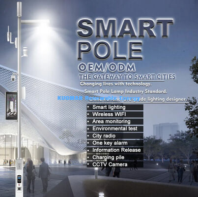 গ্রাম হাঁটার রাস্তা আউটডোর স্মার্ট সিটি এলইডি স্ট্রিট ল্যাম্প পোস্ট, পোল ক্যামেরা সহ