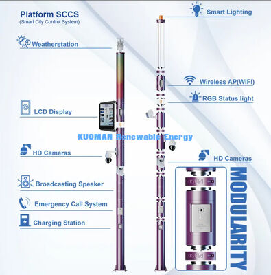 স্মার্ট সিস্টেম কন্ট্রোল এলইডি স্ক্রিন আউটডোর লাইটিং পোল স্মার্ট রিমোট লাইটস পোল