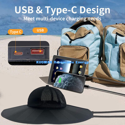 সোলার প্যানেল পাওয়ার টুপি নতুন ফোল্ডিং পোর্টেবল রিচার্জেবল সোলার ক্যাপ ক্যাম্পিং এনার্জি চার্জার টুপি