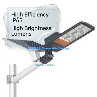 মনোক্রিস্টালাইন প্যানেল এবং IP65 জলরোধী রেটিং সহ উচ্চ উজ্জ্বলতা 180LM/W LED সোলার স্ট্রিট লাইট