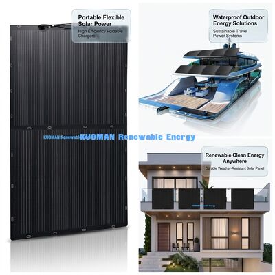 পুনর্নবীকরণযোগ্য ক্লিন এনার্জির জন্য 200W দ্বিপাক্ষিক নমনীয় সৌর প্যানেল - পলিক্রিস্টালিন সিলিকন সৌর প্যানেল