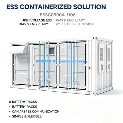 500kW 1.106MWh IP54 কন্টেইনার এনার্জি স্টোরেজ সিস্টেম