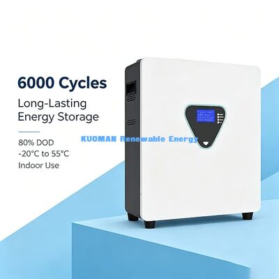 Residential 51.2V 100Ah Wall Lithium Battery 5120Wh, Safe Indoor Install Off-Grid Solar Storage with Smart APP Remote Monitor