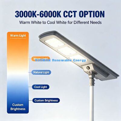 50W 220lm/W উচ্চ দক্ষতা সৌর স্ট্রিট লাইট আইপি 65 জলরোধী ইন্টিগ্রেটেড সৌর ল্যাম্প