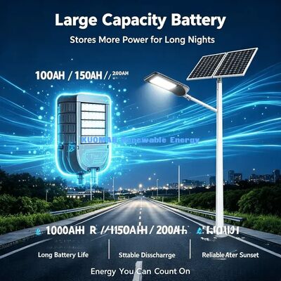 330W Mono Panel 200W Solar Street Light Full Night Bright Lighting