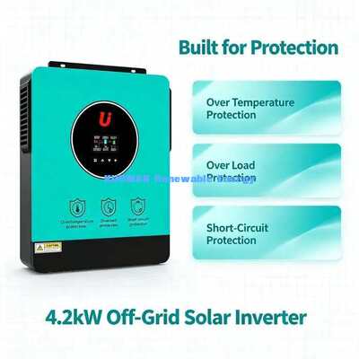 24 ভি ব্যাটারি হাইব্রিড সৌর ইনভার্টার 4200W গ্রিড বন্ধ গ্রিড বন্ধ হোম সৌর সিস্টেম