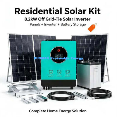 সৌর প্যানেল অ্যারে জন্য ওয়াইড PV ভোল্টেজ 90-450V 8.2KW অন অফ গ্রিড সোলার ইনভার্টার