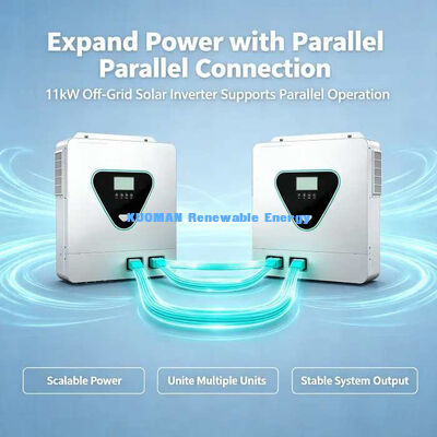অফ গ্রিড সোলার ইনভার্টার 11KW বিল্ট-ইন ডুয়াল MPPT 160A চার্জার পিওর সাইন ওয়েভ 230VAC আউটপুট