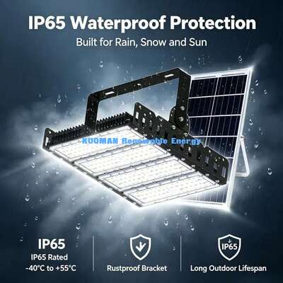 মাল্টি-এঙ্গেল মাউন্ট 200W সোলার LED ফ্লাড লাইট আইপি 65 ডাস্টপ্রুফ ওয়াটারপ্রুফ বড় এলাকা বহিরঙ্গন আলো