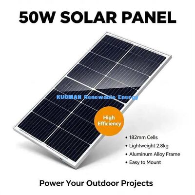 টেকসই 50W একক স্ফটিক সৌর প্যানেল বায়ু তুষার প্রতিরোধী অ্যালুমিনিয়াম খাদ ফ্রেম