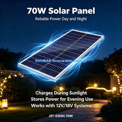 অফ-গ্রিড 70W একক স্ফটিক সৌর প্যানেল কাস্টমাইজযোগ্য 50 সেমি তারের এমসি 4 পিভি চার্জার ক্যাম্পিং পাওয়ার স্টেশন জন্য