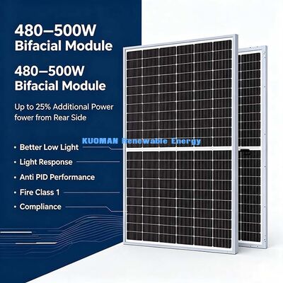 পাইকারি N-Type Bifacial Solar Panel 480W-500W, নির্ভরযোগ্য গুণমান নিশ্চিতকরণ
