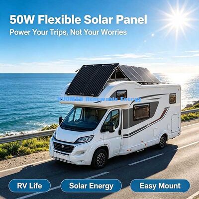 50W অতি হালকা নমনীয় সৌর প্যানেল, RV, নৌকা, ক্যাম্পিং & ব্যালকনি শক্তি জন্য সহজ-মাউন্ট ভাঁজযোগ্য সৌর শক্তি