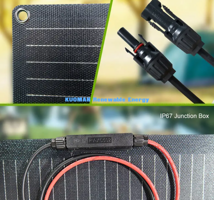 MC4 কানেক্টর সহ 200W ফ্লেক্সিবল সোলার প্যানেল, ক্যাম্পার, ইয়ট, বারান্দা সোলার সেটআপের জন্য জলরোধী পাতলা সোলার মডিউল