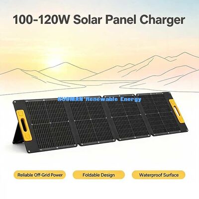 পাওয়ার স্টেশন এবং বহিরঙ্গন ব্যবহারের জন্য 100W ইটিএফই পোর্টেবল ভাঁজ সৌর প্যানেল, একক স্ফটিক সৌর চার্জার