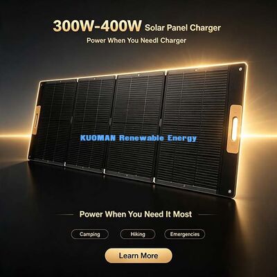 400W ফোল্ডিং পোর্টেবল সোলার চার্জার প্যানেল, আরভি এবং জরুরি ব্যাকআপের জন্য আইপি67 জলরোধী সোলার কিট