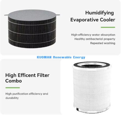 2 in 1 Air Purifier & Evaporative Humidifier, 1000ml/h Humidification, Anti-Mildew Wet Curtain for Home